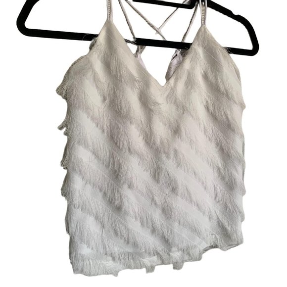 Fanco Linen Lined White Flapper Sleeveless Top - Picture 3 of 8